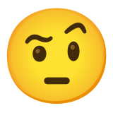 🤨 Gesicht Mit Hochgezogenen Augenbrauen Emoji von Google