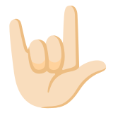 🤟🏻 Signe Je T’aime : Peau Claire Emoji par Google