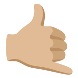 🤙🏼 Ruf-Mich-An-Handzeichen: Mittelhelle Hautfarbe Emoji von Google
