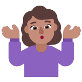 🤷🏽‍♀️ Femme Qui Hausse Les Épaules : Peau Légèrement Mate Emoji par Microsoft