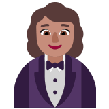 🤵🏽‍♀️ Woman in Tuxedo: Medium Skin Tone, Emoji by Microsoft
