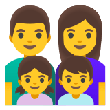 👨‍👩‍👧‍👦 Familie: Mann, Frau, Mädchen Und Junge Emoji von Google