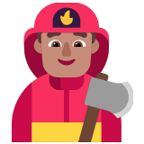 👨🏽‍🚒 Man Firefighter: Medium Skin Tone, Emoji by Microsoft