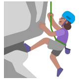🧗🏽‍♀️ Bergsteigerin: Mittlere Hautfarbe Emoji von Microsoft