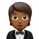 🤵🏾 Person in Tuxedo: Medium-Dark Skin Tone, Emoji by Apple