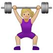 🏋🏼‍♀️ Woman Lifting Weights: Medium-Light Skin Tone, Emoji by Samsung