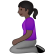 🧎🏿‍♀️ Woman Kneeling: Dark Skin Tone, Emoji by Samsung