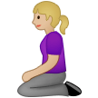 🧎🏼‍♀️ Woman Kneeling: Medium-Light Skin Tone, Emoji by Samsung
