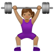 🏋🏽‍♀️ Woman Lifting Weights: Medium Skin Tone, Emoji by Samsung