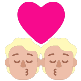 💏🏼 Kiss: Medium-Light Skin Tone, Emoji by Microsoft