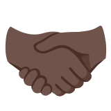 🤝🏿 Handshake: Dark Skin Tone, Emoji by Google