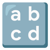 🔡 Eingabesymbol Lateinische Kleinbuchstaben Emoji von Google