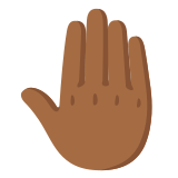 🤚🏾 Raised Back of Hand: Medium-Dark Skin Tone, Emoji by Google