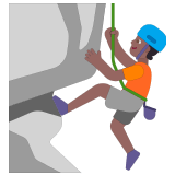 🧗🏾 Bergsteiger(in): Mitteldunkle Hautfarbe Emoji von Microsoft