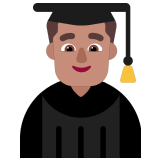 👨🏽‍🎓 Man Student: Medium Skin Tone, Emoji by Microsoft