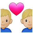 👨🏼‍❤️‍👨🏼 Couple with Heart: Man, Man, Medium-Light Skin Tone, Emoji by Samsung