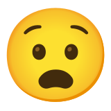 😧 Anguished Face, Emoji by Google