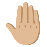 🤚🏼 Raised Back of Hand: Medium-Light Skin Tone, Emoji by Google