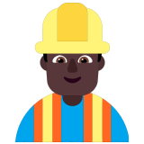 👷🏿‍♂️ Bauarbeiter: Dunkle Hautfarbe Emoji von Microsoft
