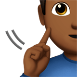 🧏🏾‍♂️ Deaf Man: Medium-Dark Skin Tone, Emoji by Apple