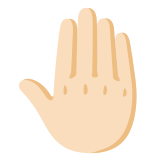 🤚🏻 Поднятая Рука: Очень Светлый Тон Кожи, смайлик от Google