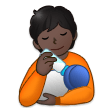 🧑🏿‍🍼 Person Feeding Baby: Dark Skin Tone, Emoji by Samsung
