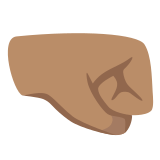 🤜🏽 Right-Facing Fist: Medium Skin Tone, Emoji by Google