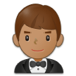 🤵🏽‍♂️ Man in Tuxedo: Medium Skin Tone, Emoji by Samsung