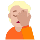 🤦🏼 Personne Avec La Paume Sur Le Visage : Peau Moyennement Claire Emoji par Microsoft