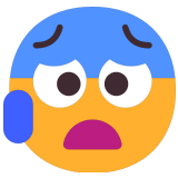 😰 Besorgtes Gesicht Mit Schweißtropfen Emoji von Microsoft