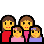 👩‍👩‍👧‍👧 Familie: Frau, Frau, Mädchen Und Mädchen Emoji von Microsoft