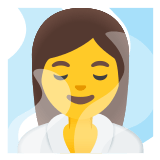 🧖‍♀️ Woman in Steamy Room, Emoji by Google