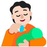 🧑🏻‍🍼 Person Feeding Baby: Light Skin Tone, Emoji by Microsoft