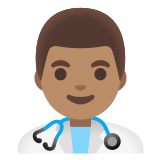 👨🏽‍⚕️ Arzt: Mittlere Hautfarbe Emoji von Google
