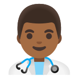 👨🏾‍⚕️ Arzt: Mitteldunkle Hautfarbe Emoji von Google