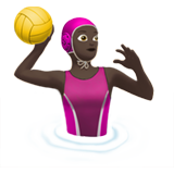 🤽🏿‍♀️ Woman Playing Water Polo: Dark Skin Tone, Emoji by Apple