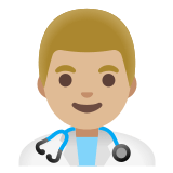 👨🏼‍⚕️ Arzt: Mittelhelle Hautfarbe Emoji von Google