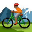 🚵🏾 Person Mountain Biking: Medium-Dark Skin Tone, Emoji by Samsung