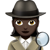 🕵🏿‍♀️ Woman Detective: Dark Skin Tone, Emoji by Apple