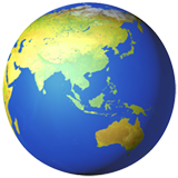 🌏 Азия и Австралия на Земном Шаре, смайлик от Apple