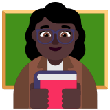 👩🏿‍🏫 Woman Teacher: Dark Skin Tone, Emoji by Microsoft