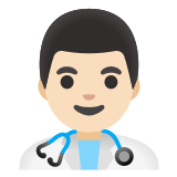 👨🏻‍⚕️ Arzt: Helle Hautfarbe Emoji von Google