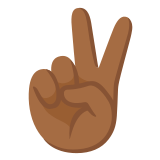 ✌🏾 Victory Hand: Medium-Dark Skin Tone, Emoji by Google