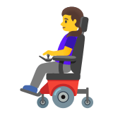 👩‍🦼 Frau in Elektrischem Rollstuhl Emoji von Google