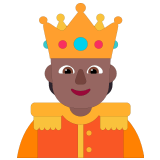🫅🏾 Person with Crown: Medium-Dark Skin Tone, Emoji by Microsoft