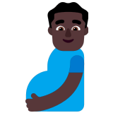 🫃🏿 Беременный Мужчина: Очень Темный Тон Кожи, смайлик от Microsoft