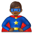🦸🏾‍♂️ Man Superhero: Medium-Dark Skin Tone, Emoji by Samsung