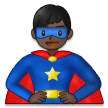 🦸🏿‍♂️ Man Superhero: Dark Skin Tone, Emoji by Samsung