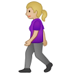 🚶🏼‍♀️ Woman Walking: Medium-Light Skin Tone, Emoji by Samsung