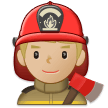👨🏼‍🚒 Man Firefighter: Medium-Light Skin Tone, Emoji by Samsung